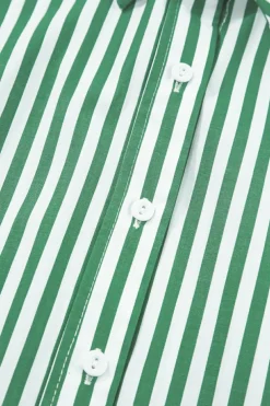 Sale Dear-Lover Dolman Sleeve Oversize Shirt Green Stripe