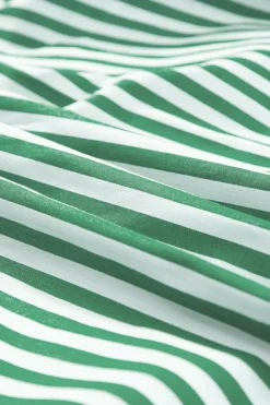 Sale Dear-Lover Dolman Sleeve Oversize Shirt Green Stripe