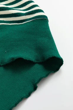 Sale Dear-Lover Loose Drop Shoulder Long Sleeve Top Green Stripe