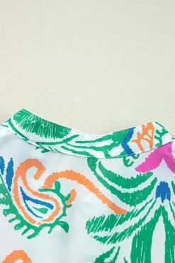New Dear-Lover Tribal Bracelet Sleeve Buttoned Mini Dress Green