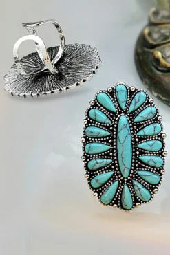 Hot Dear-Lover Vintage Oval Turquoise Ring Green