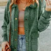 Outlet Dear-Lover Vintage Washed Flap Pocket Button Shacket Green