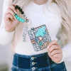 Best Dear-Lover Western Fashion Card Bag Bracelet Key Ring Green