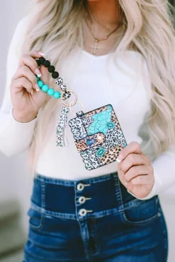 Best Dear-Lover Western Fashion Card Bag Bracelet Key Ring Green
