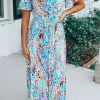 Outlet Dear-Lover Wrap V Neck Floral Maxi Dress Green