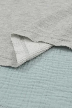 Outlet Dear-Lover Grey Crinkle Splicing Raw Hem High Low Oversized Blouse Medium Grey