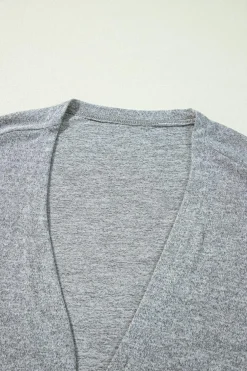 Sale Dear-Lover High Rise Solid Color Open Front Lightweight Cardigan High-rise