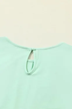 Hot Dear-Lover Pleated Round Neck Sleeveless Top Iceland Blue