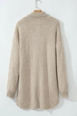 Sale Dear-Lover Collared Drop Shoulder Button Up Cardigan with Pocket Jet Stream
