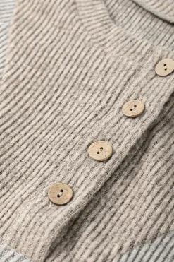 Hot Dear-Lover Color Contrast Ribbed Loose Fit Long Sleeve Top Jet Stream