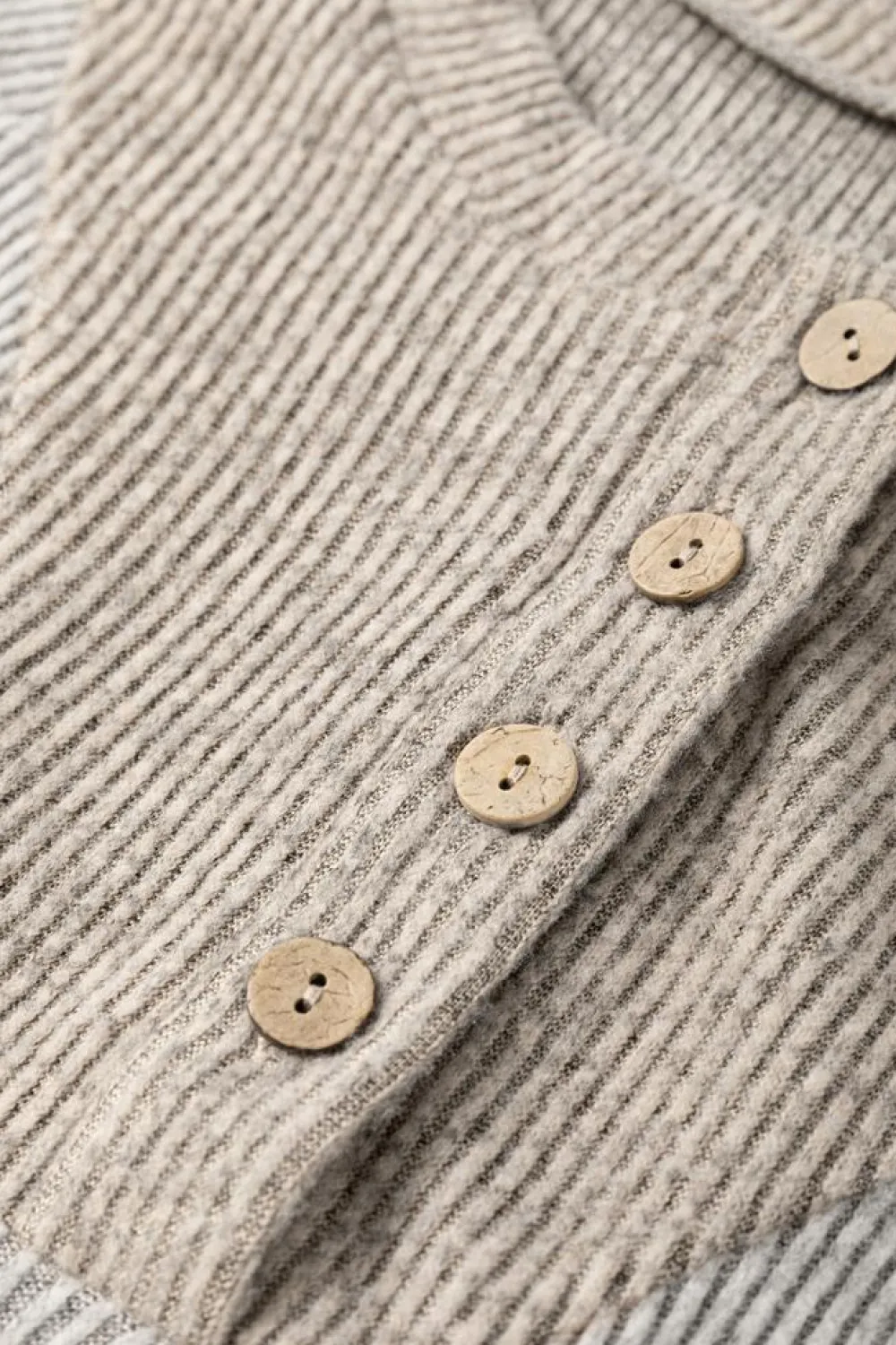 Hot Dear-Lover Color Contrast Ribbed Loose Fit Long Sleeve Top Jet Stream