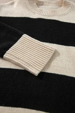 Hot Dear-Lover Colorblock Loose Pullover Sweater Jet Stream