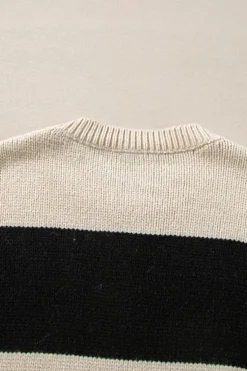 Hot Dear-Lover Colorblock Loose Pullover Sweater Jet Stream