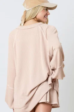 Discount Dear-Lover Corded Lantern Sleeve Top High Waist Ruffled Mini Skirt Set Jet Stream
