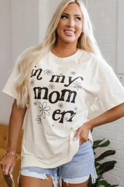 Hot Dear-Lover In My mom Era Graphic Loose Casual Tee Jet Stream