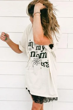 Hot Dear-Lover In My mom Era Graphic Loose Casual Tee Jet Stream