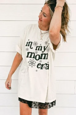 Hot Dear-Lover In My mom Era Graphic Loose Casual Tee Jet Stream
