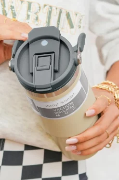 Best Dear-Lover Minimalist Insulated Vacuum Cup with Handle 30oz Jet Stream