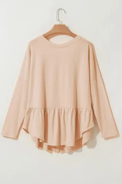 Outlet Dear-Lover Ruffled V Neck Buttoned V Neck Shirt Jet Stream