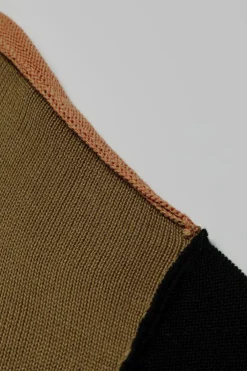 Sale Dear-Lover Colorblock Bishop Sleeve Ribbed Trim Sweater Jungle Green
