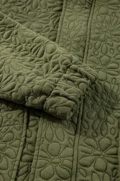 Best Dear-Lover Floral Quilted Jacket Jungle Green