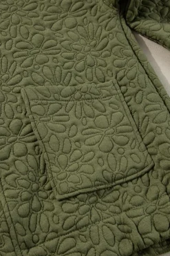 Best Dear-Lover Floral Quilted Jacket Jungle Green