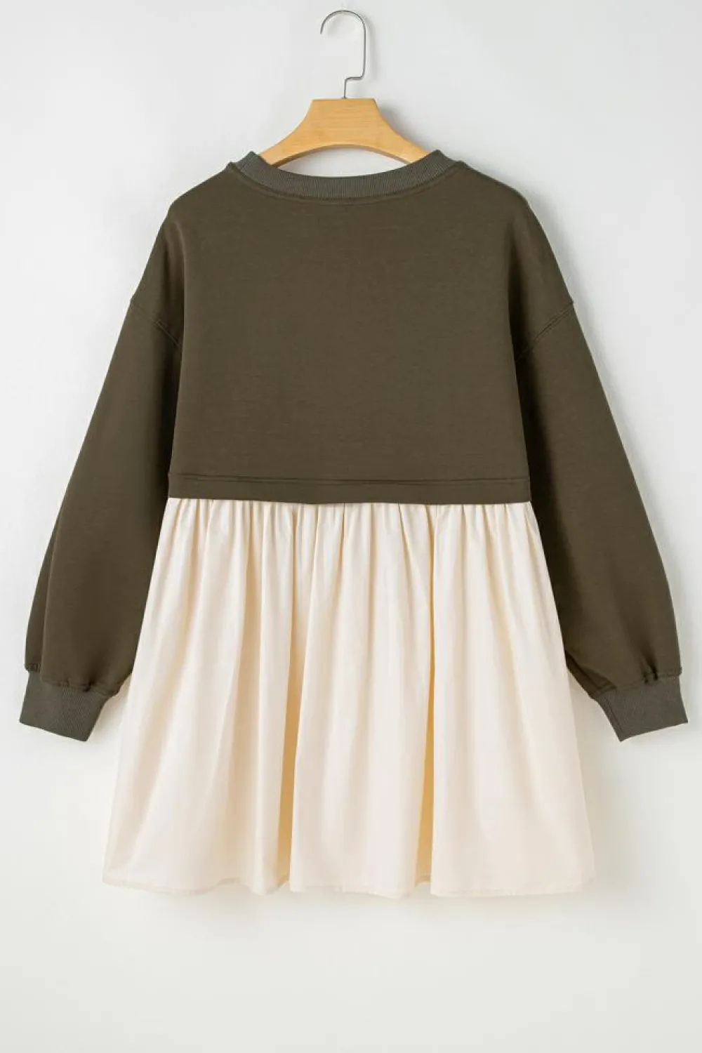 Outlet Dear-Lover Sweatshirt Poplin Mini Dress Jungle Green