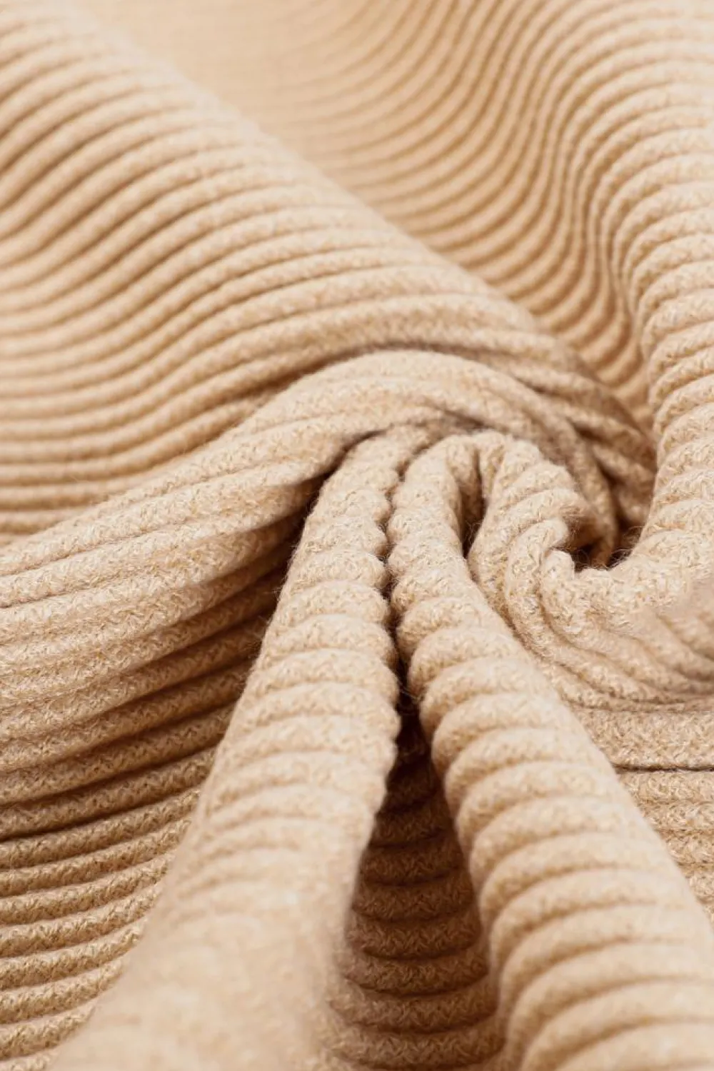 Online Dear-Lover Bohemian Fringe Trim Textured Scarf Khaki