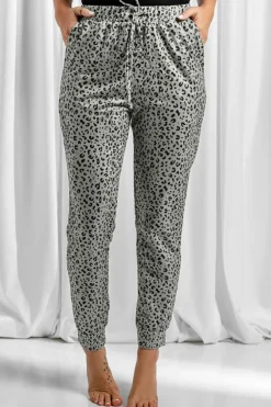 Hot Dear-Lover Breezy Leopard Joggers Khaki