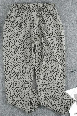Hot Dear-Lover Breezy Leopard Joggers Khaki