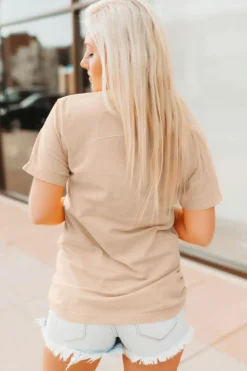 Clearance Dear-Lover Candy Heart Thanksgiving Graphic Tee Khaki