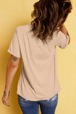 Clearance Dear-Lover Candy Heart Thanksgiving Graphic Tee Khaki