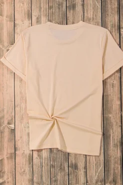 Clearance Dear-Lover Candy Heart Thanksgiving Graphic Tee Khaki