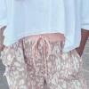 New Dear-Lover Classic Leopard Arched Hem Elastic Waist Casual Shorts Khaki