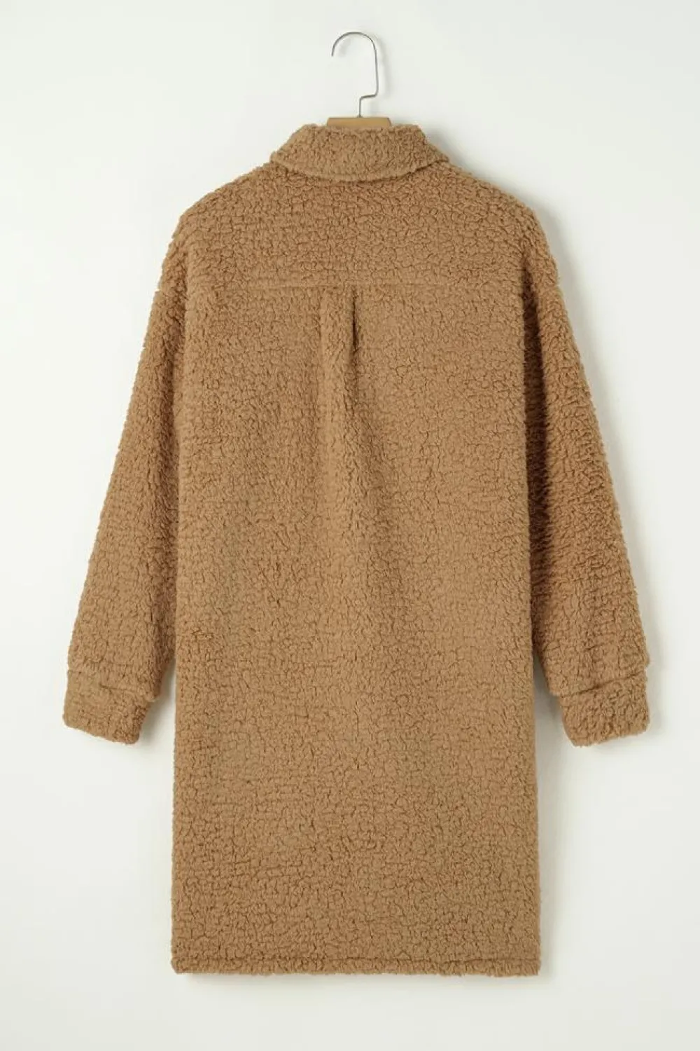 Outlet Dear-Lover Contrast Flap Pocket Single Breasted Teddy Coat Khaki