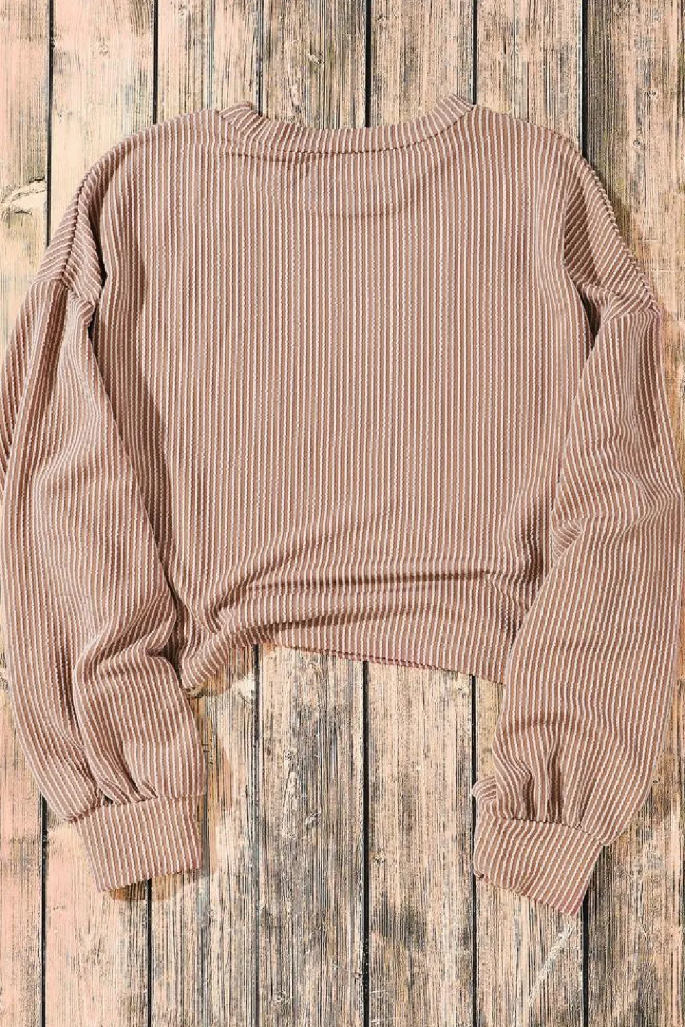Hot Dear-Lover Cording Drop Shoulder Puff Sleeve Casual Long Sleeve Top Khaki