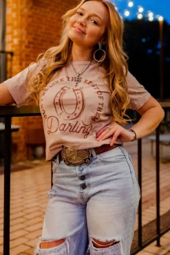 Discount Dear-Lover DO NOT BE LIKE THE REST OF THEM Darling Graphic Tee Khaki