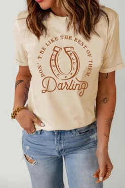 Discount Dear-Lover DO NOT BE LIKE THE REST OF THEM Darling Graphic Tee Khaki