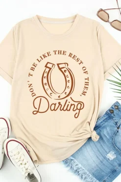 Discount Dear-Lover DO NOT BE LIKE THE REST OF THEM Darling Graphic Tee Khaki