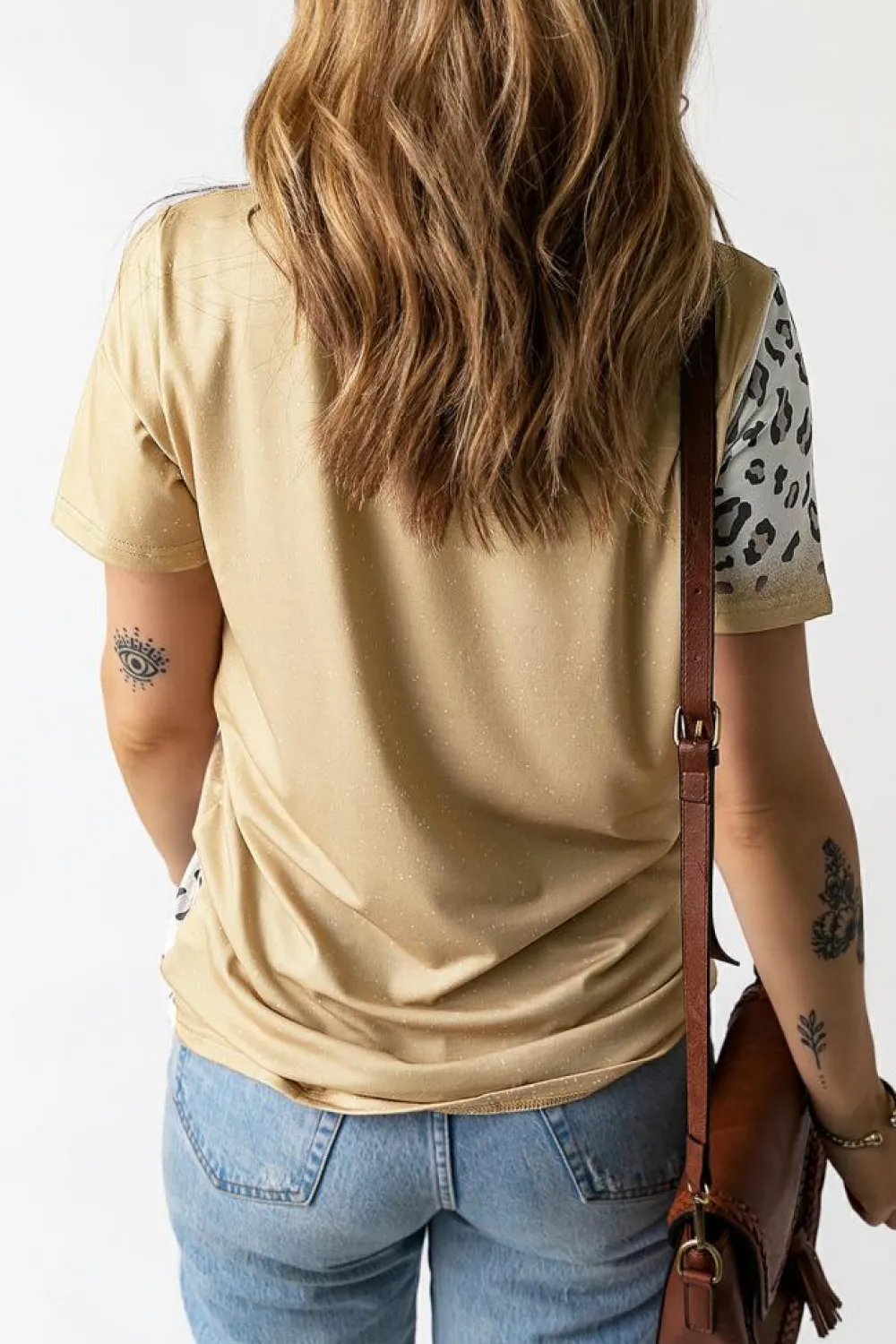 Best Dear-Lover Easter Bunny Leopard Bleached Print Graphic Tee Khaki