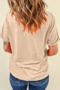 Discount Dear-Lover Gallant Horses Printed Casual T Shirt Khaki