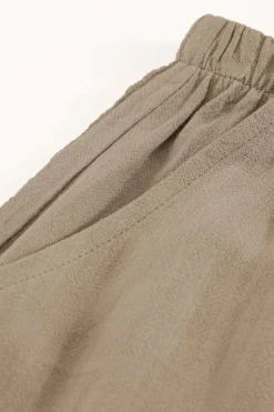 Best Dear-Lover High Waist Pocketed Ruffle Shorts Khaki