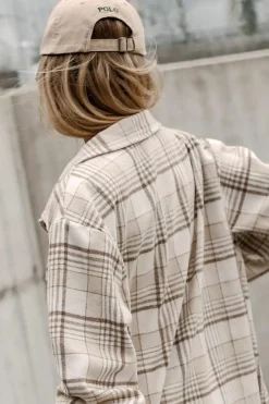 Hot Dear-Lover Plaid Removable Hood Buttoned Shacket Khaki