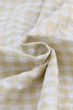 Clearance Dear-Lover Plaid Ruffled Sleeve Smocked Maxi Dress Khaki
