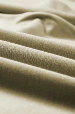 Outlet Dear-Lover Plain Crew Neck Pullover Sweatshirt Khaki