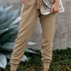 Outlet Dear-Lover Pocketed Casual Joggers Khaki