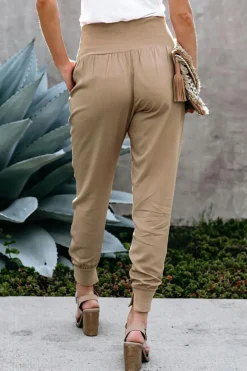 Outlet Dear-Lover Pocketed Casual Joggers Khaki