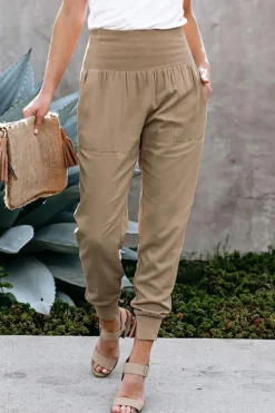 Outlet Dear-Lover Pocketed Casual Joggers Khaki