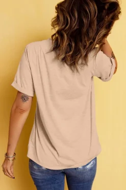 Best Dear-Lover Poker Queen Embroidered Graphic Tee Khaki