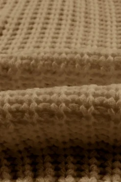 Best Dear-Lover Khaki Ribbed Knit Round Neck Slouchy Chunky Sweater Pale Khaki